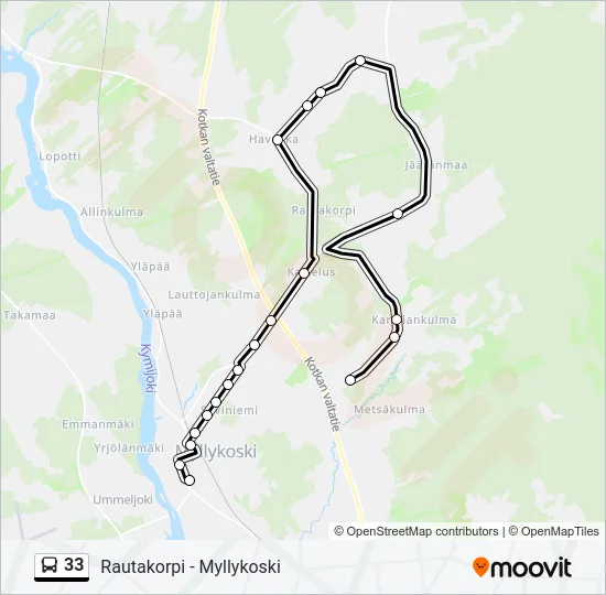 33 Bus Line Map