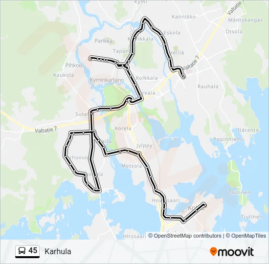 45 Bus Line Map
