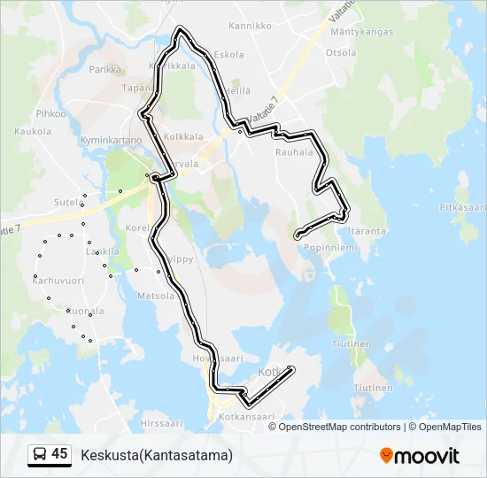 45 Bus Line Map