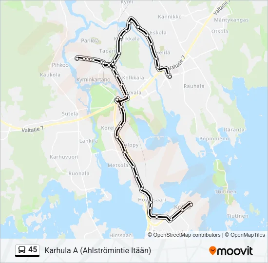 45 Bus Line Map