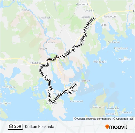 25R Bus Line Map