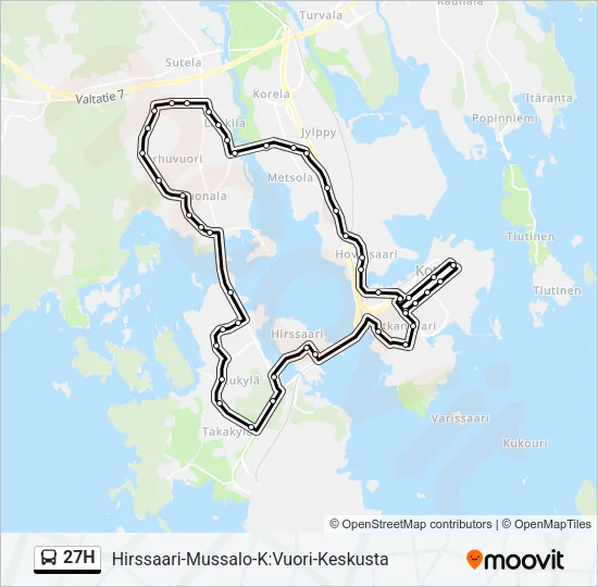 27H Bus Line Map
