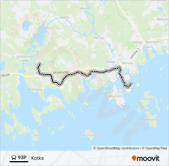 93P Bus Line Map