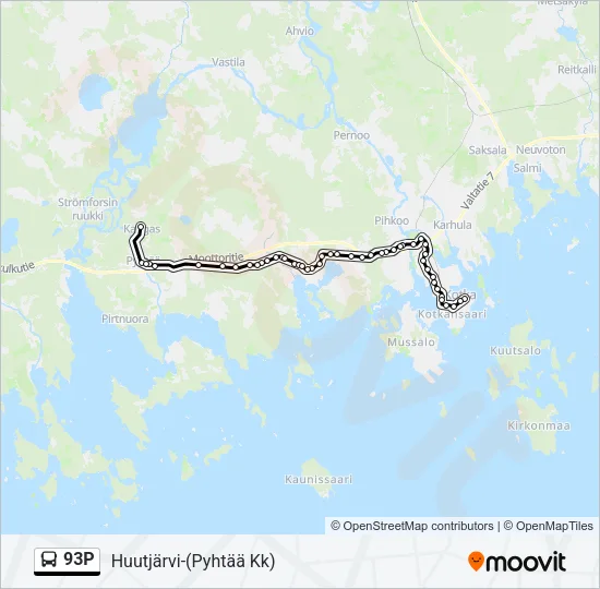 93P Bus Line Map
