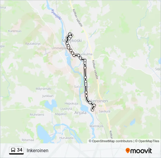 34 Bus Line Map