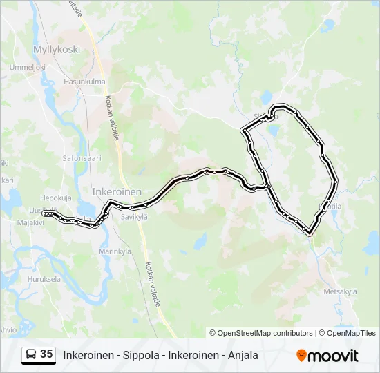 35 Bus Line Map