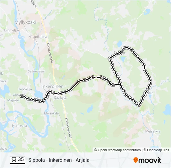 35 Bus Line Map
