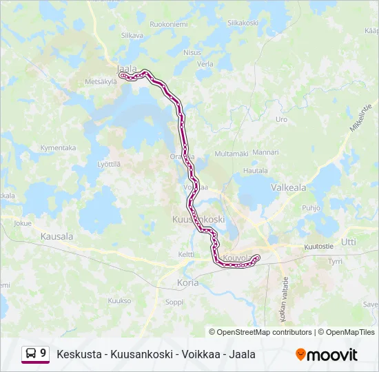 9 Bus Line Map