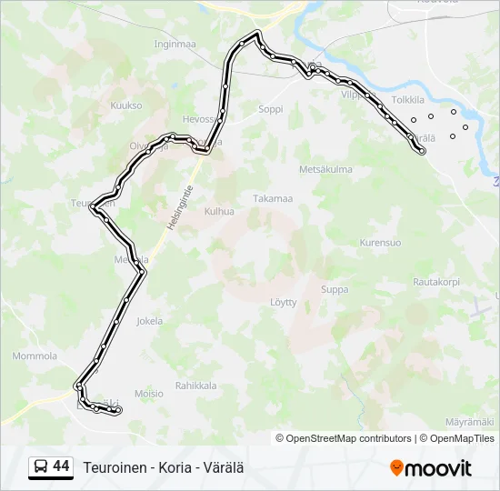 44 Bus Line Map