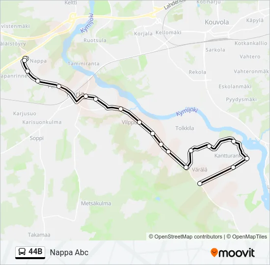 44B Bus Line Map
