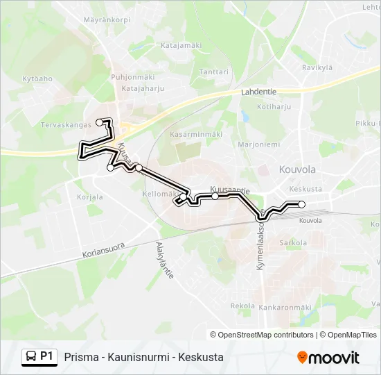 P1 Bus Line Map
