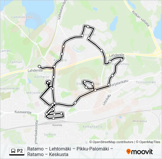 P2 Bus Line Map