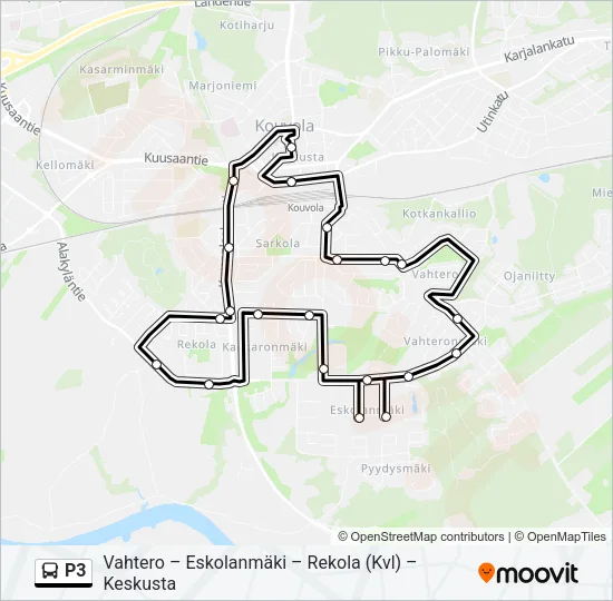 P3 Bus Line Map