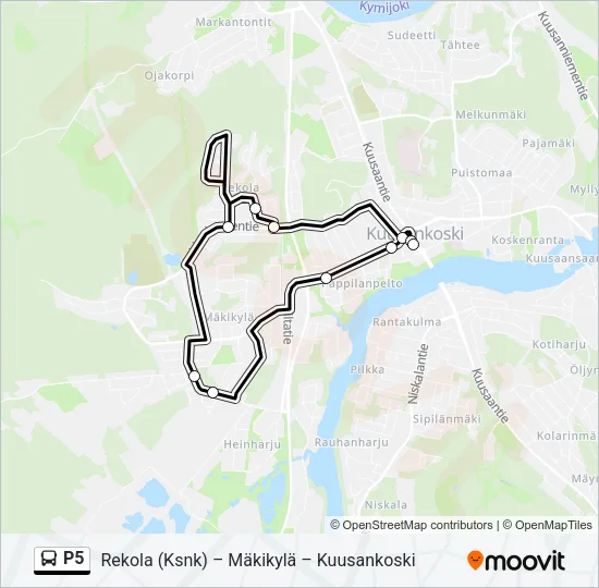 P5 Bus Line Map