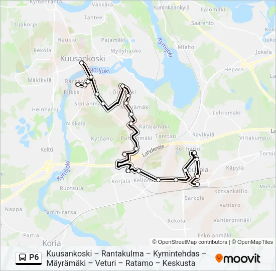 P6 Bus Line Map