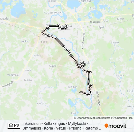 P8 Bus Line Map