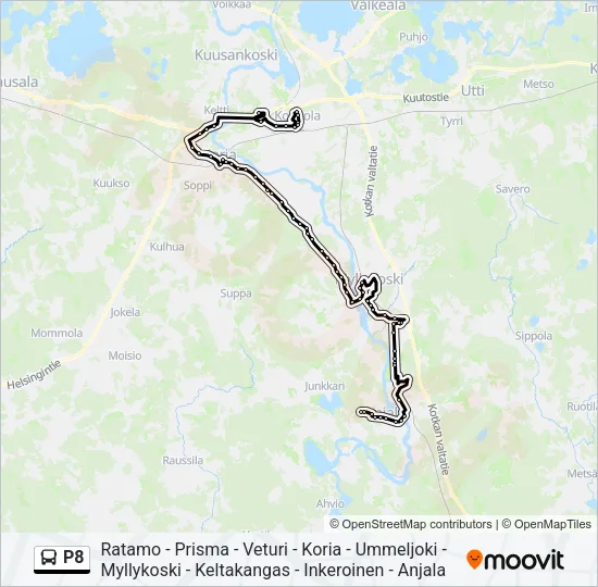P8 Bus Line Map