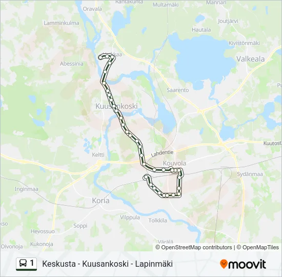 1 Bus Line Map