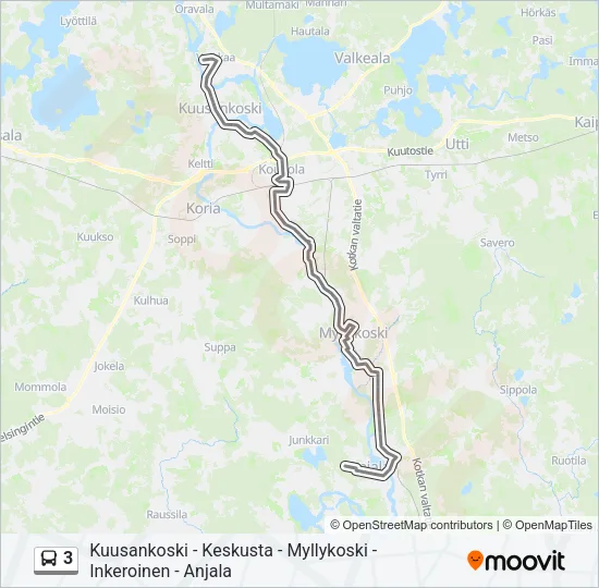 3 Bus Line Map