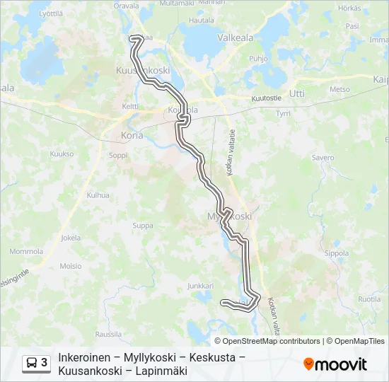 3 Bus Line Map