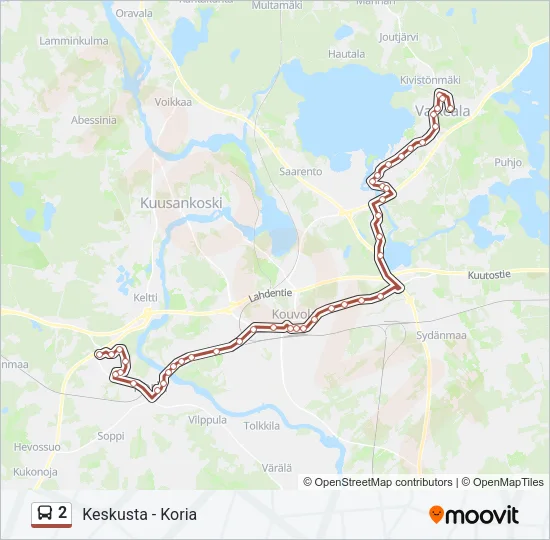 2 Bus Line Map