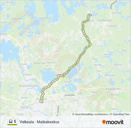 5 Bus Line Map