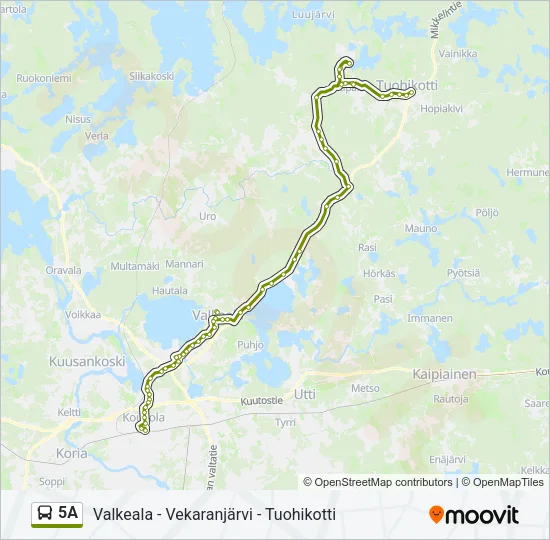 5A Bus Line Map