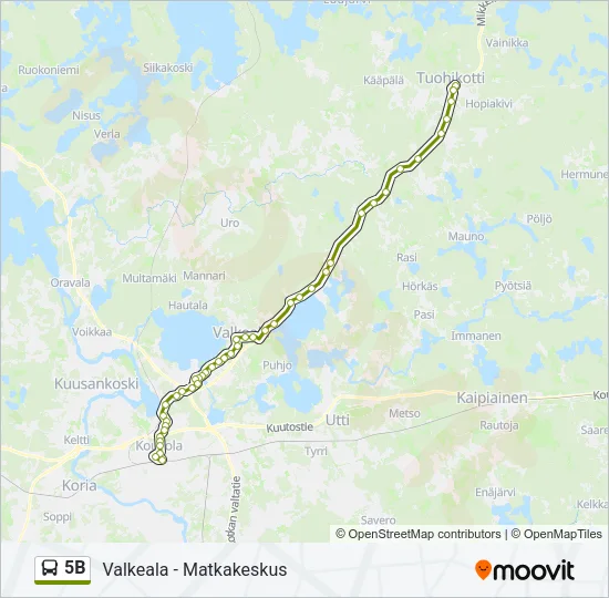 5B Bus Line Map