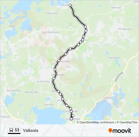 53 Bus Line Map
