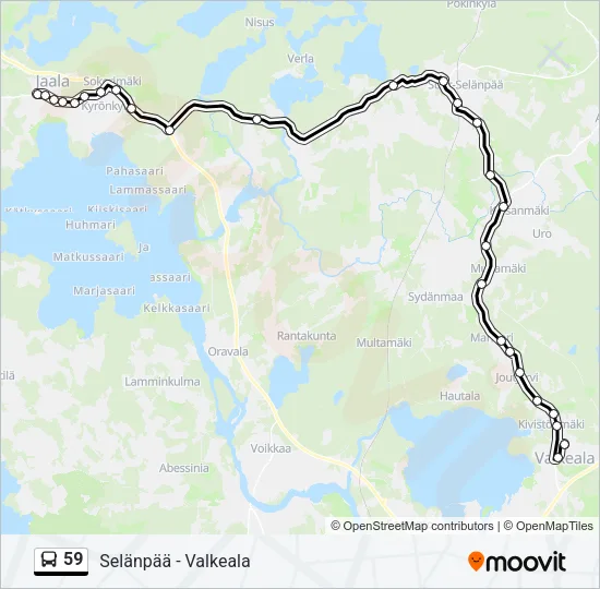 59 Bus Line Map
