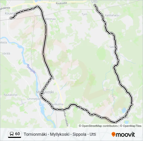 60 Bus Line Map