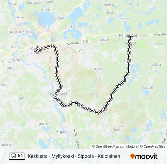 61 Bus Line Map