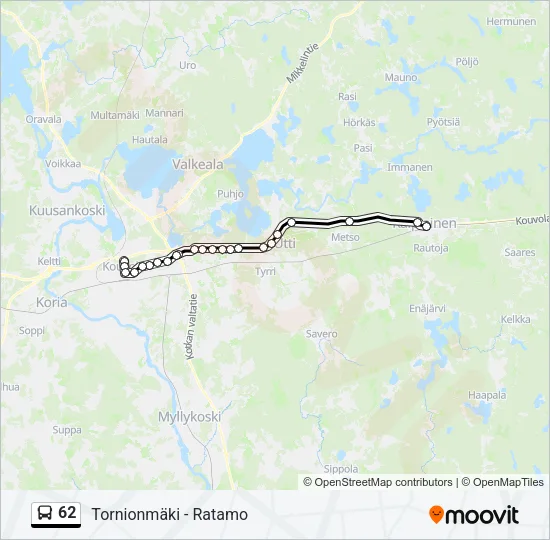 62 Bus Line Map