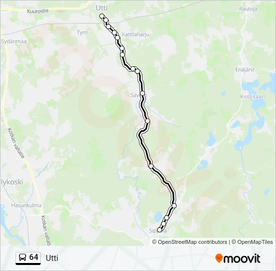 64 Bus Line Map