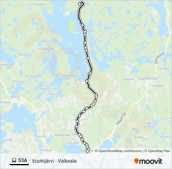 53A Bus Line Map