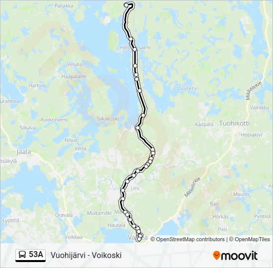 53A Bus Line Map