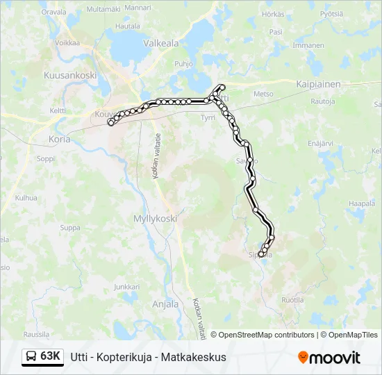 63K Bus Line Map
