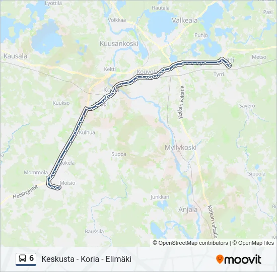 6 Bus Line Map
