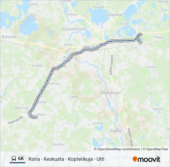 6K Bus Line Map