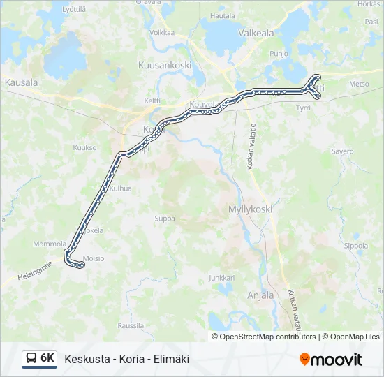 6K Bus Line Map