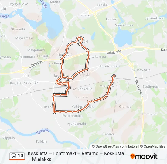 10 Bus Line Map