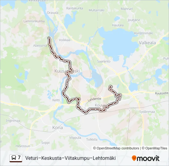 7 Bus Line Map