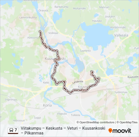 7 Bus Line Map