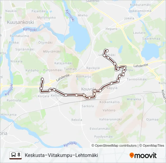 8 Bus Line Map