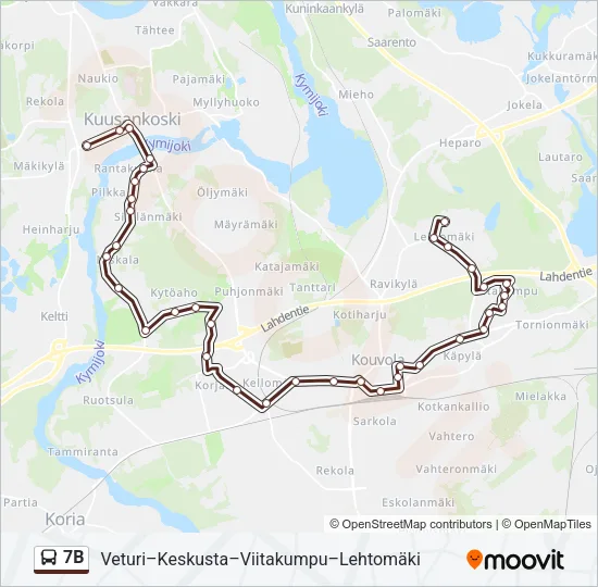 7B Bus Line Map