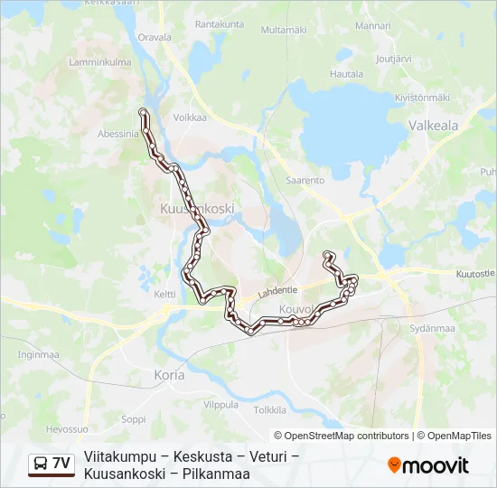7V Bus Line Map