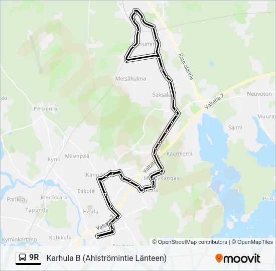 9R Bus Line Map