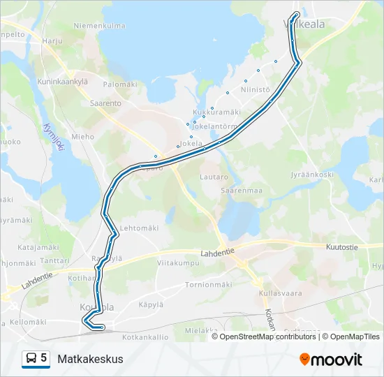 5 Bus Line Map