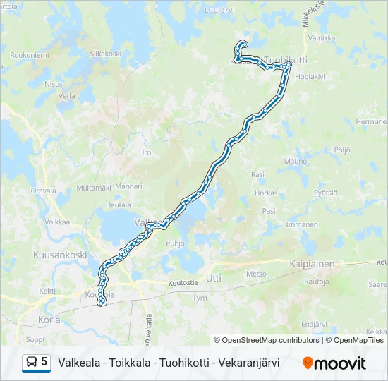 5 Bus Line Map