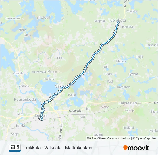 5 Bus Line Map